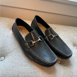 Walton & Bros. Men's Black Leather Horsebit Slip-On Loafers